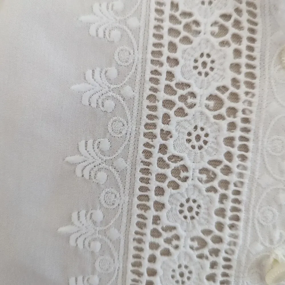 Women's Vintage Adelaar 12 White Lace Button Down Blouse USA MADE SPOT - Picture 7 of 10